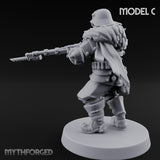 Bayonet Fixed Rifle Advancing Ashen Trooper C Miniature for Dungeons and Dragons, Pathfinder or other TTRPGs