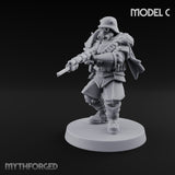Bayonet Fixed Rifle Advancing Ashen Trooper C Miniature for Dungeons and Dragons, Pathfinder or other TTRPGs