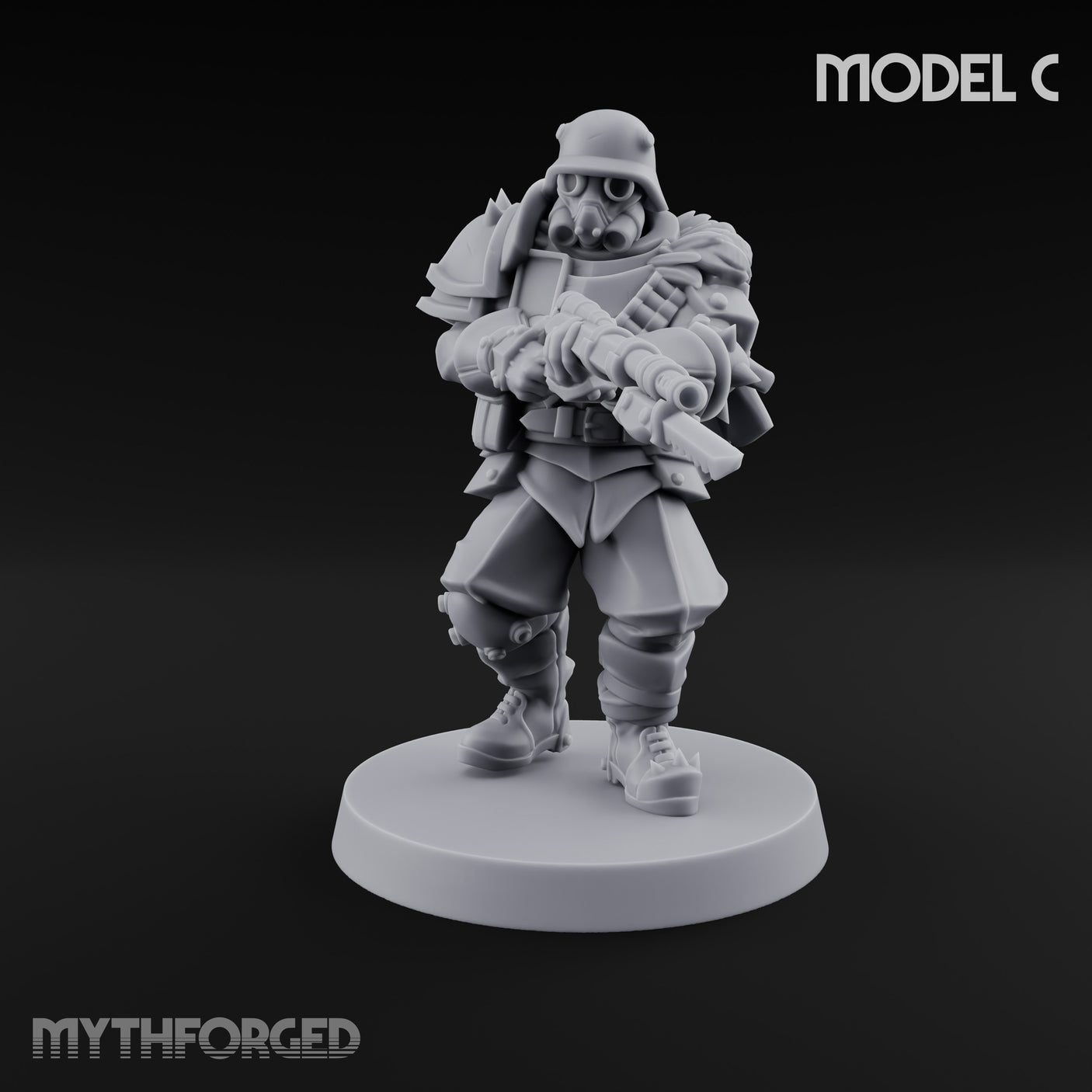 Bayonet Fixed Rifle Advancing Ashen Trooper C Miniature for Dungeons and Dragons, Pathfinder or other TTRPGs