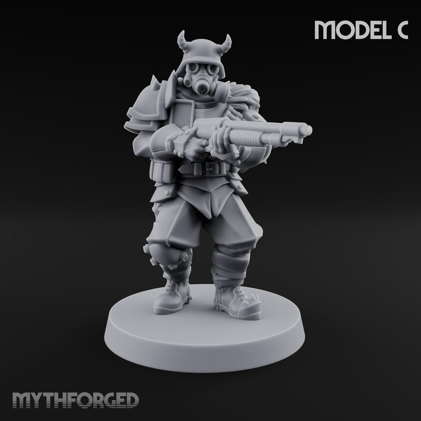 Bayonet Fixed Rifle Advancing Ashen Trooper C Miniature for Dungeons and Dragons, Pathfinder or other TTRPGs