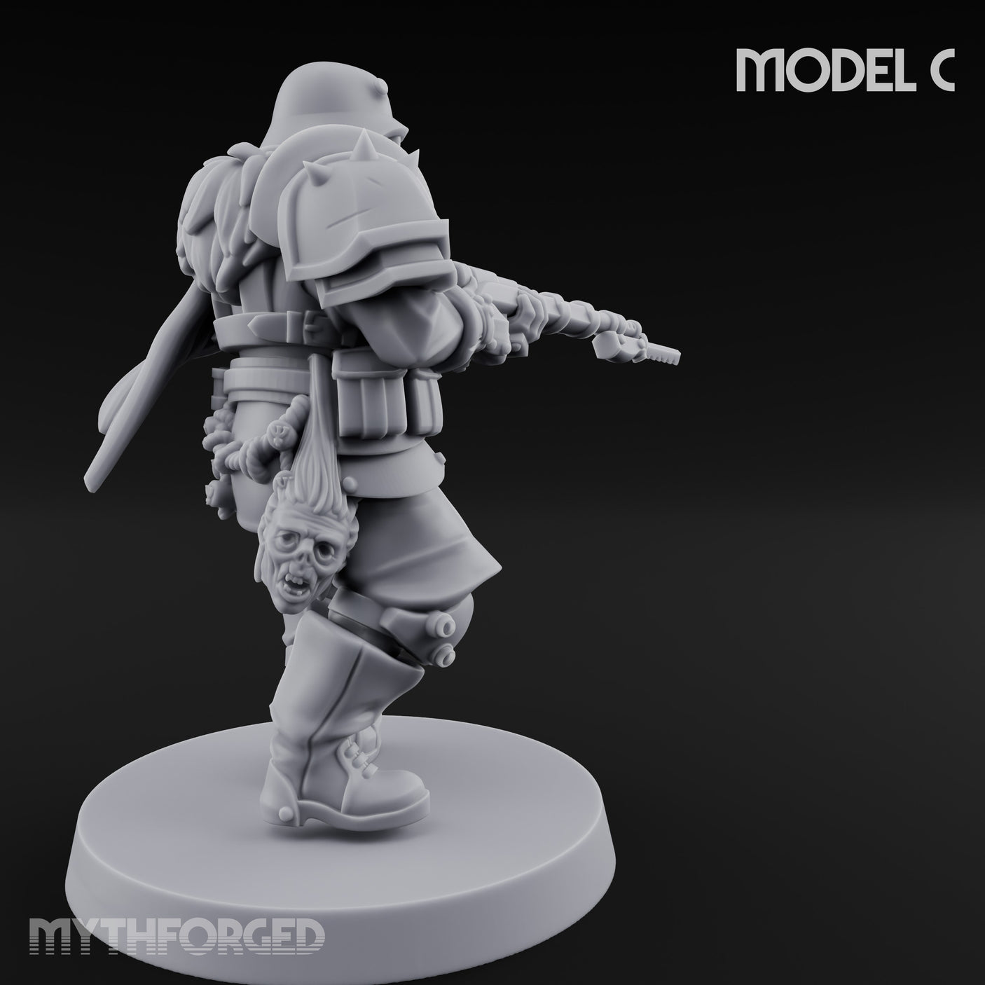 Bayonet Fixed Rifle Advancing Ashen Trooper C Miniature for Dungeons and Dragons, Pathfinder or other TTRPGs