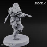 Bayonet Fixed Rifle Advancing Ashen Trooper C Miniature for Dungeons and Dragons, Pathfinder or other TTRPGs
