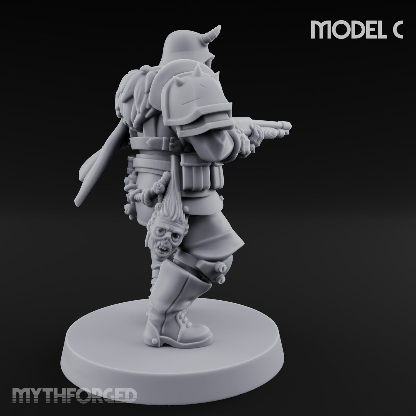 Bayonet Fixed Rifle Advancing Ashen Trooper C Miniature for Dungeons and Dragons, Pathfinder or other TTRPGs
