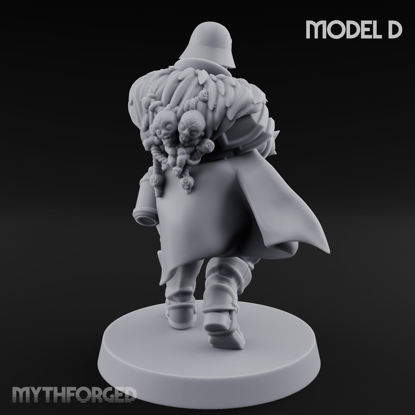 Bayonet Fixed Rifle Advancing Ashen Trooper D Miniature for Dungeons and Dragons, Pathfinder or other TTRPGs