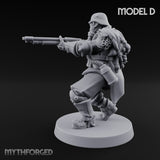 Bayonet Fixed Rifle Advancing Ashen Trooper D Miniature for Dungeons and Dragons, Pathfinder or other TTRPGs