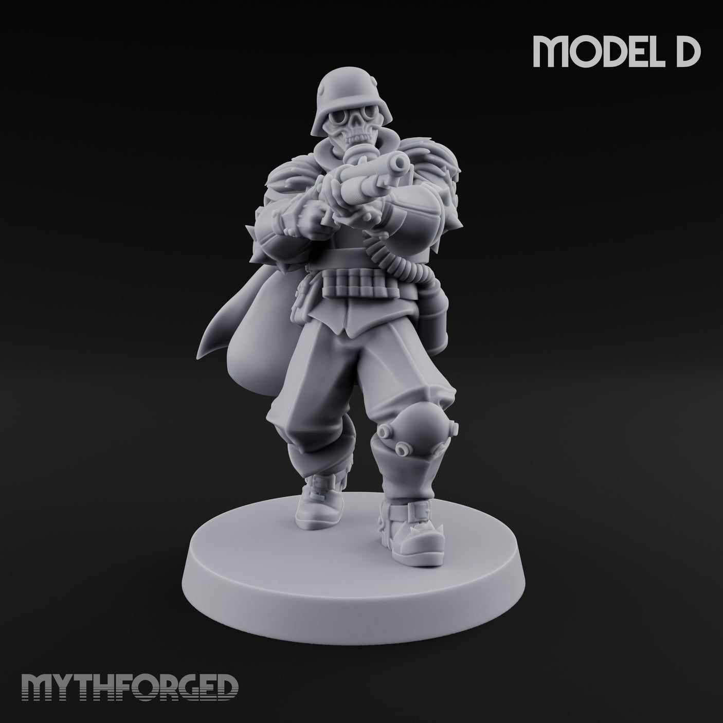 Bayonet Fixed Rifle Advancing Ashen Trooper D Miniature for Dungeons and Dragons, Pathfinder or other TTRPGs