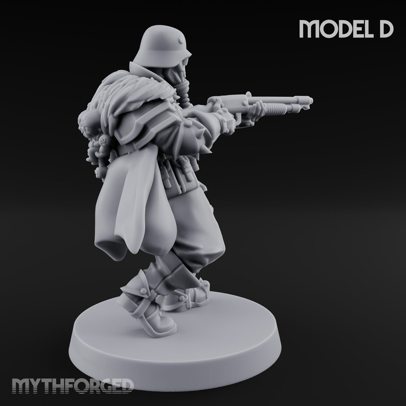 Bayonet Fixed Rifle Advancing Ashen Trooper D Miniature for Dungeons and Dragons, Pathfinder or other TTRPGs