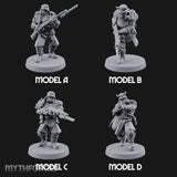 Bayonet Fixed Rifle Advancing Ashen Troopers — Full Set