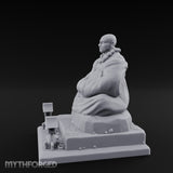 Bead-Necklaced Offering-Bowled Laughing Monk Shrine Statue Miniature for Dungeons and Dragons, Pathfinder or other TTRPGs