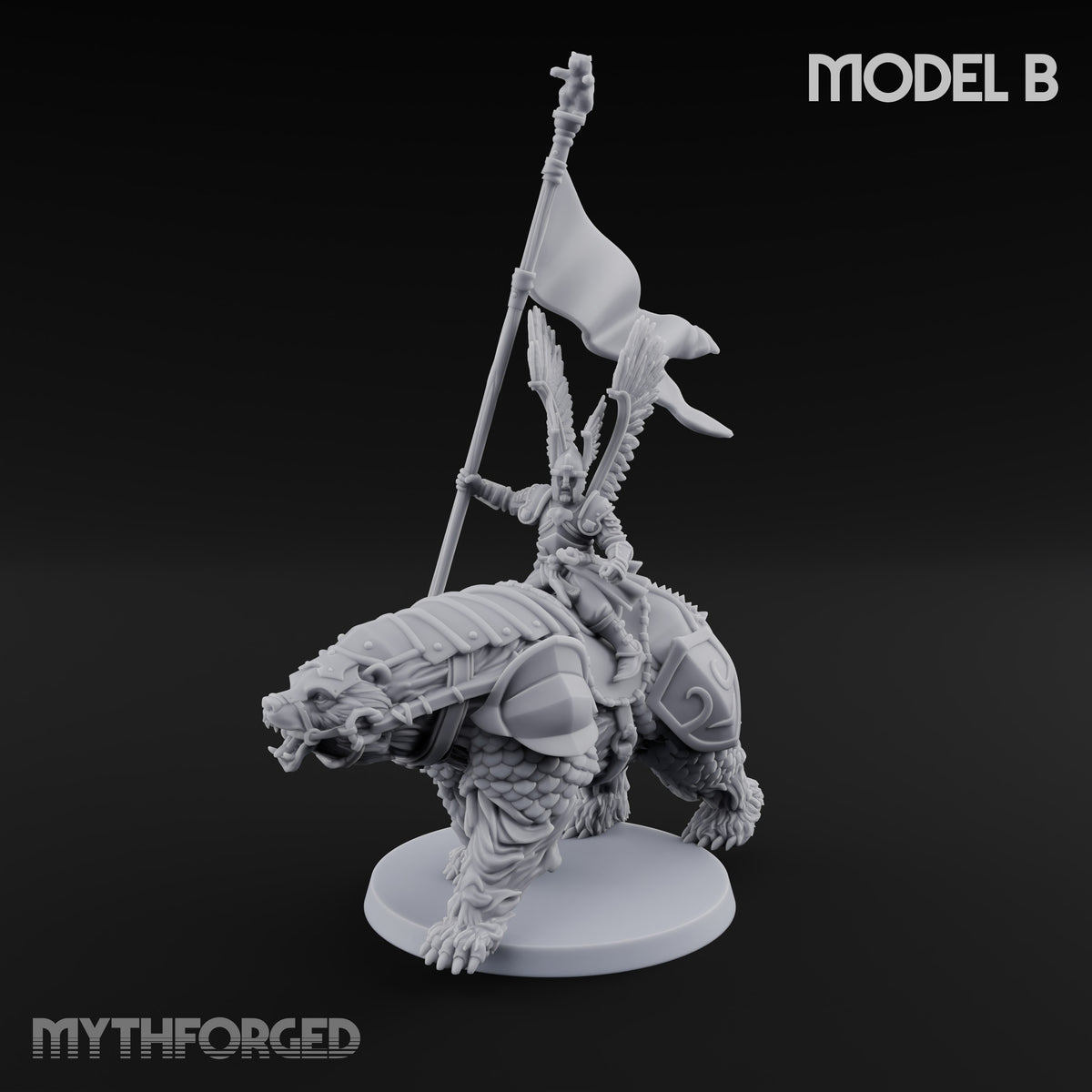 Winged Hussars, Armoured Bruin Dwarf Bear Rider B