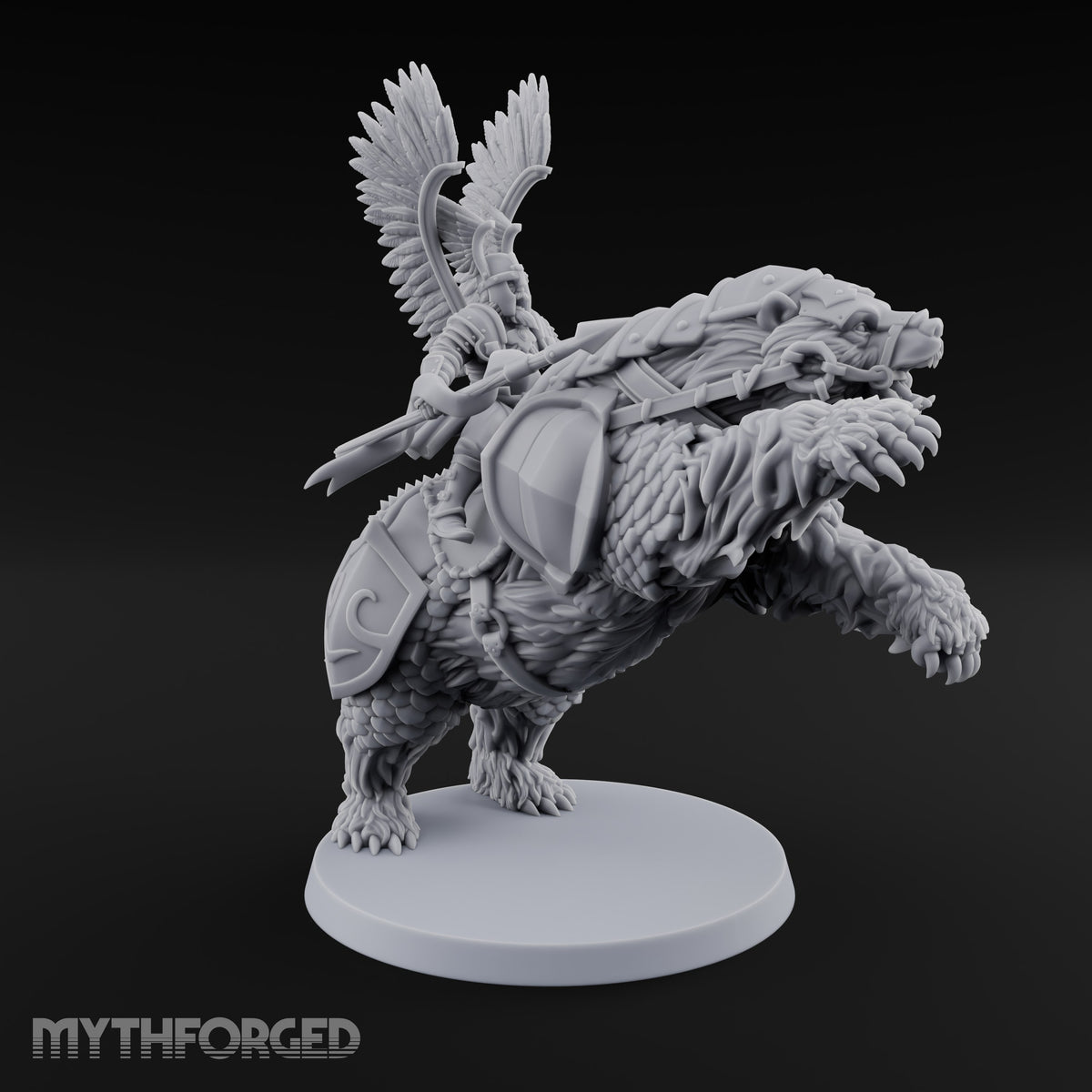 Winged Hussars, Armoured Bruin Dwarf Bear Rider C