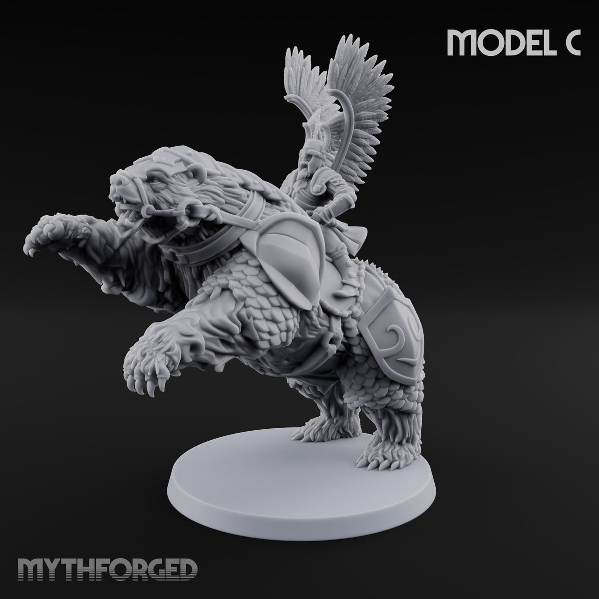 Winged Hussars, Armoured Bruin Dwarf Bear Rider C