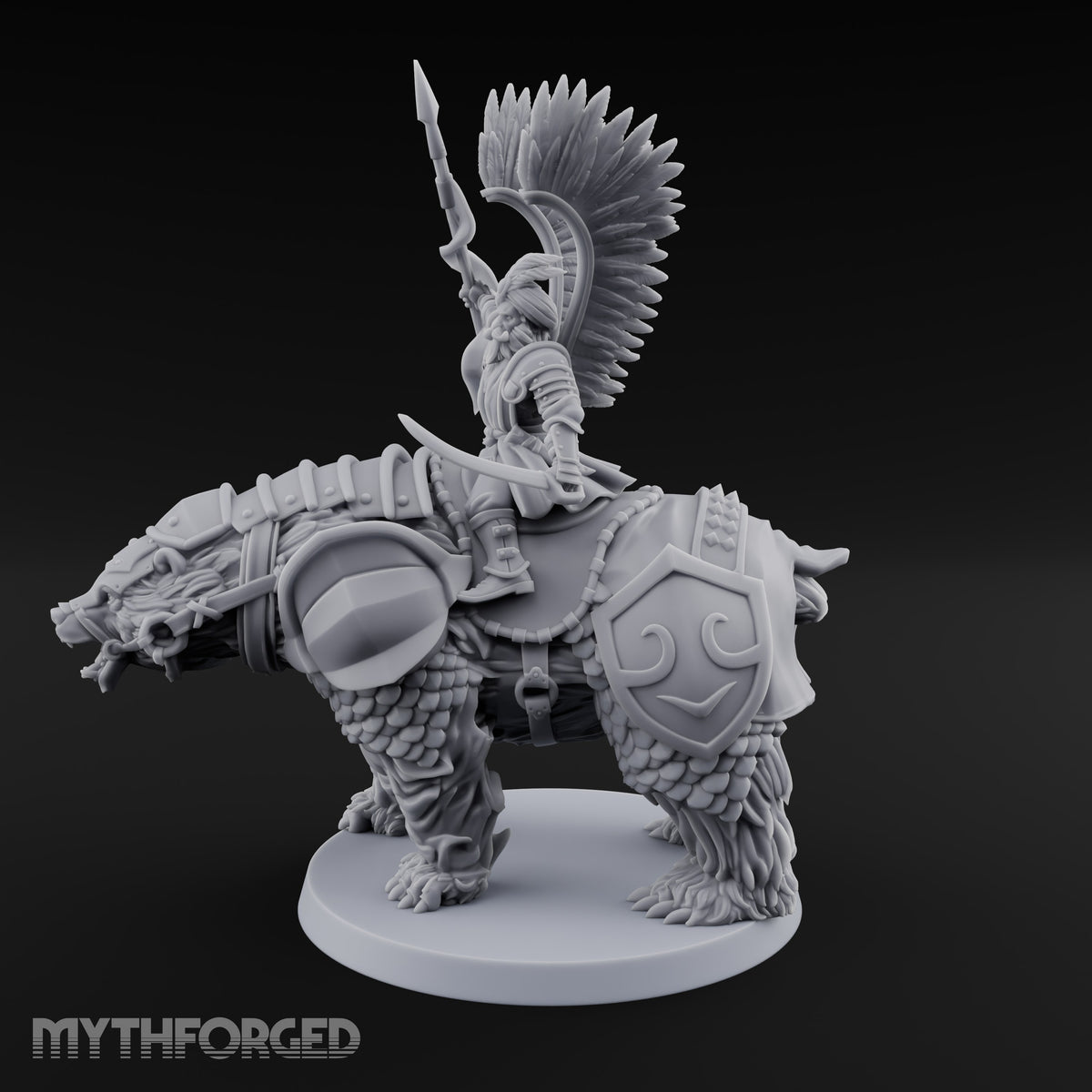 Winged Hussars, Armoured Bruin Dwarf Bear Rider D