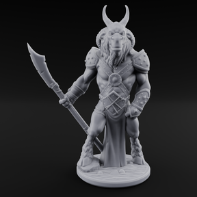 Standing Guard Beastfolk Warrior A Miniature for Dungeons and Dragons, Pathfinder or other TTRPGs