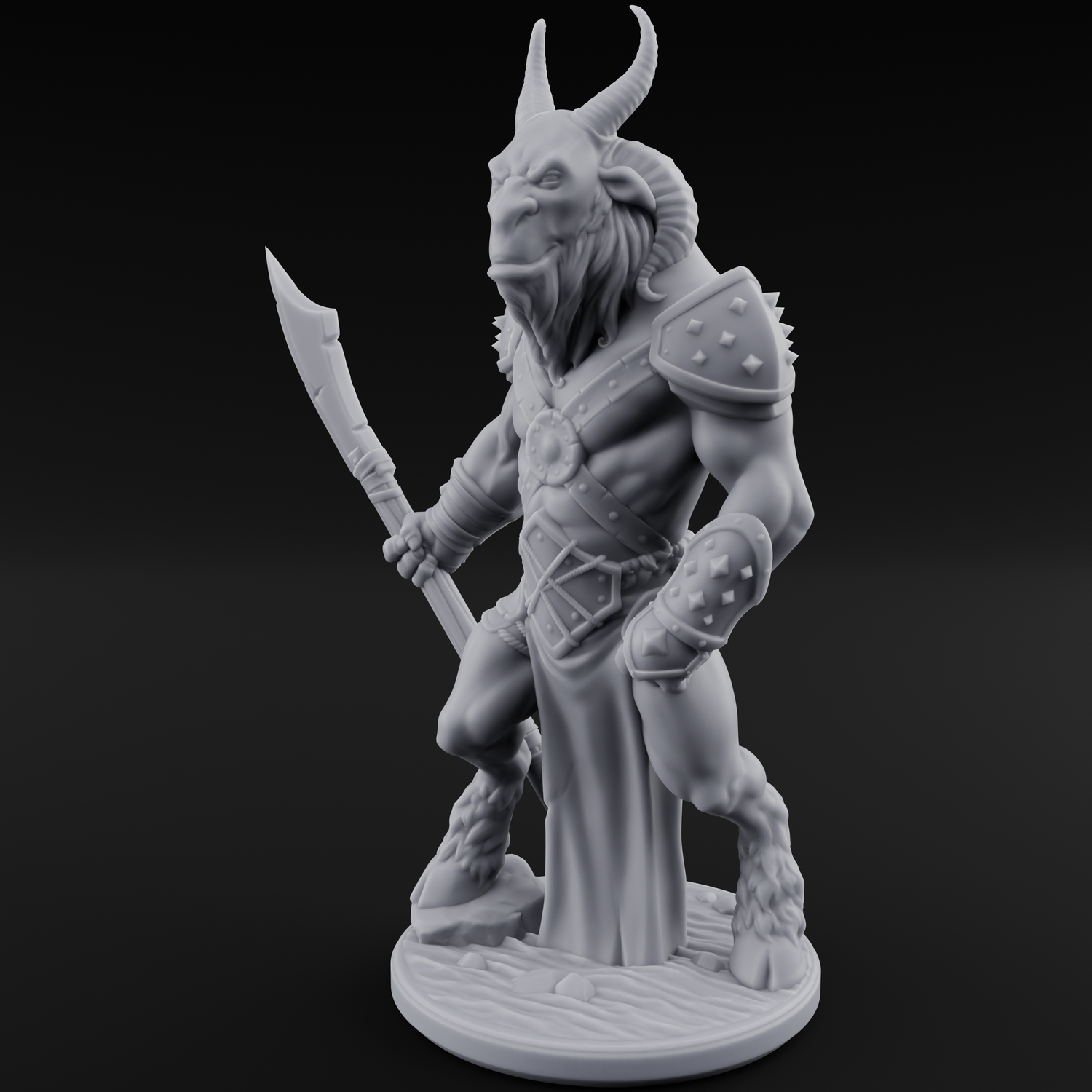 Standing Guard Beastfolk Warrior A Miniature for Dungeons and Dragons, Pathfinder or other TTRPGs