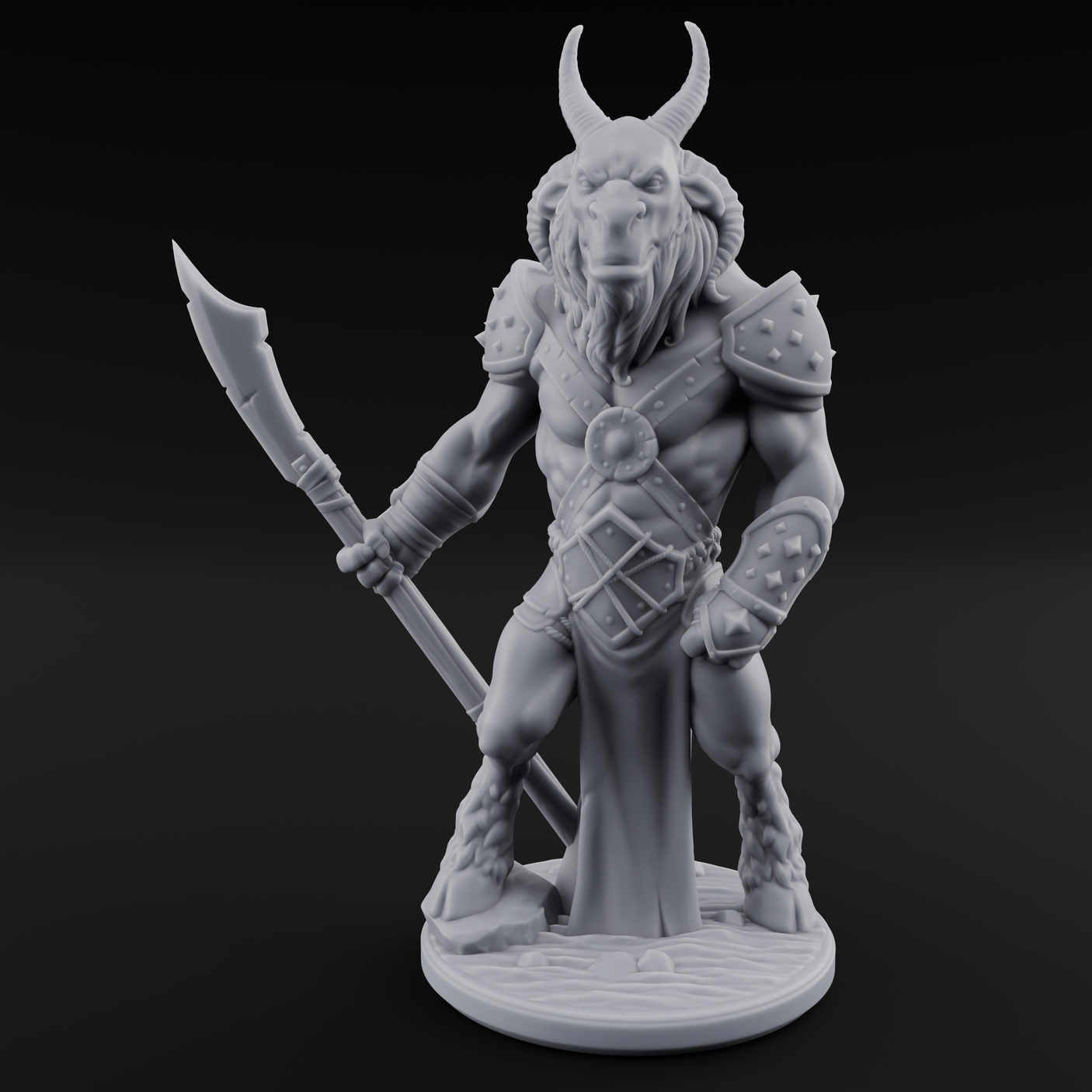 Standing Guard Beastfolk Warrior A Miniature for Dungeons and Dragons, Pathfinder or other TTRPGs