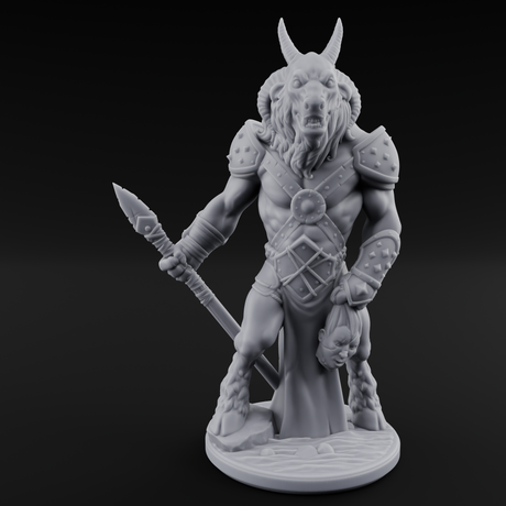 Standing Guard Beastfolk Warrior B Miniature for Dungeons and Dragons, Pathfinder or other TTRPGs