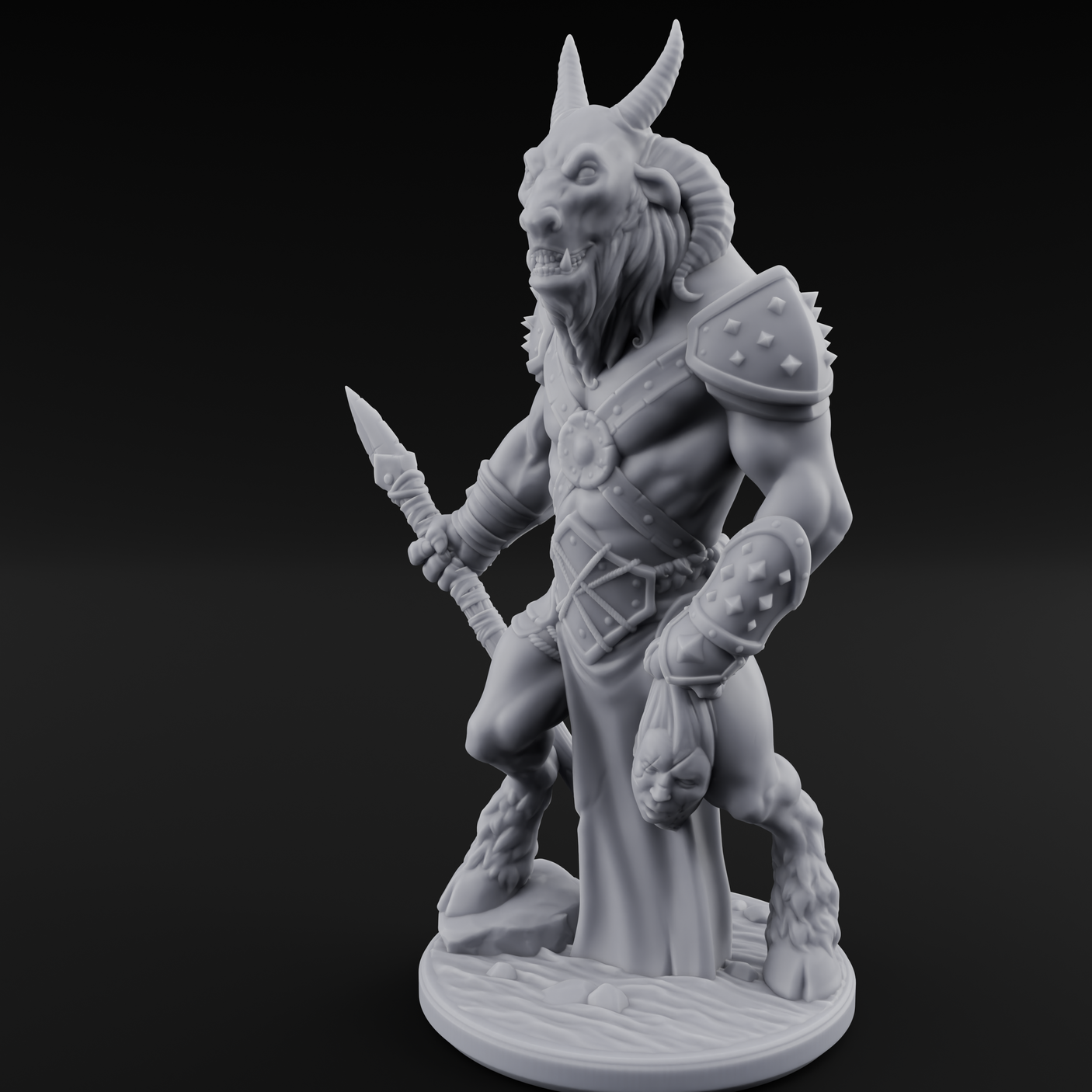 Standing Guard Beastfolk Warrior B Miniature for Dungeons and Dragons, Pathfinder or other TTRPGs