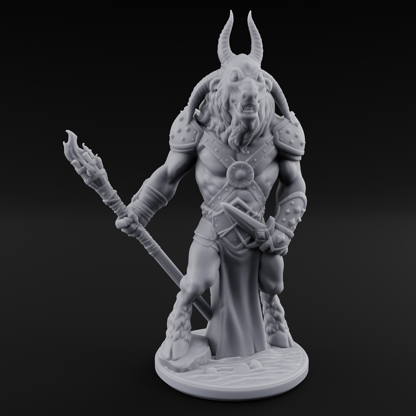 Standing Guard Beastfolk Warrior C Miniature for Dungeons and Dragons, Pathfinder or other TTRPGs