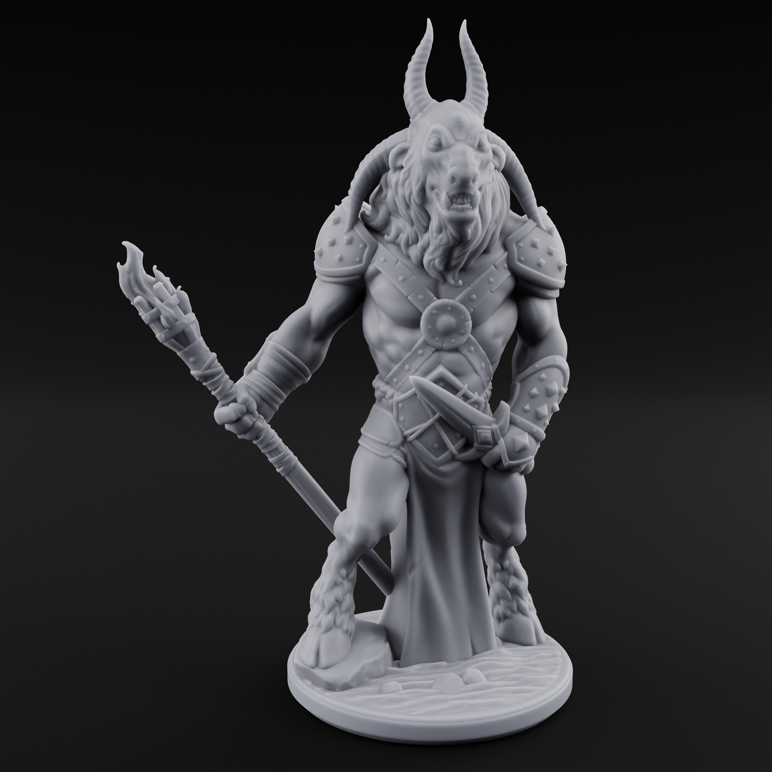 Standing Guard Beastfolk Warrior C Miniature for Dungeons and Dragons, Pathfinder or other TTRPGs