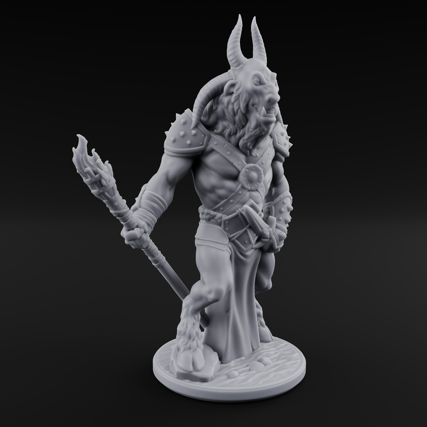 Standing Guard Beastfolk Warrior C Miniature for Dungeons and Dragons, Pathfinder or other TTRPGs