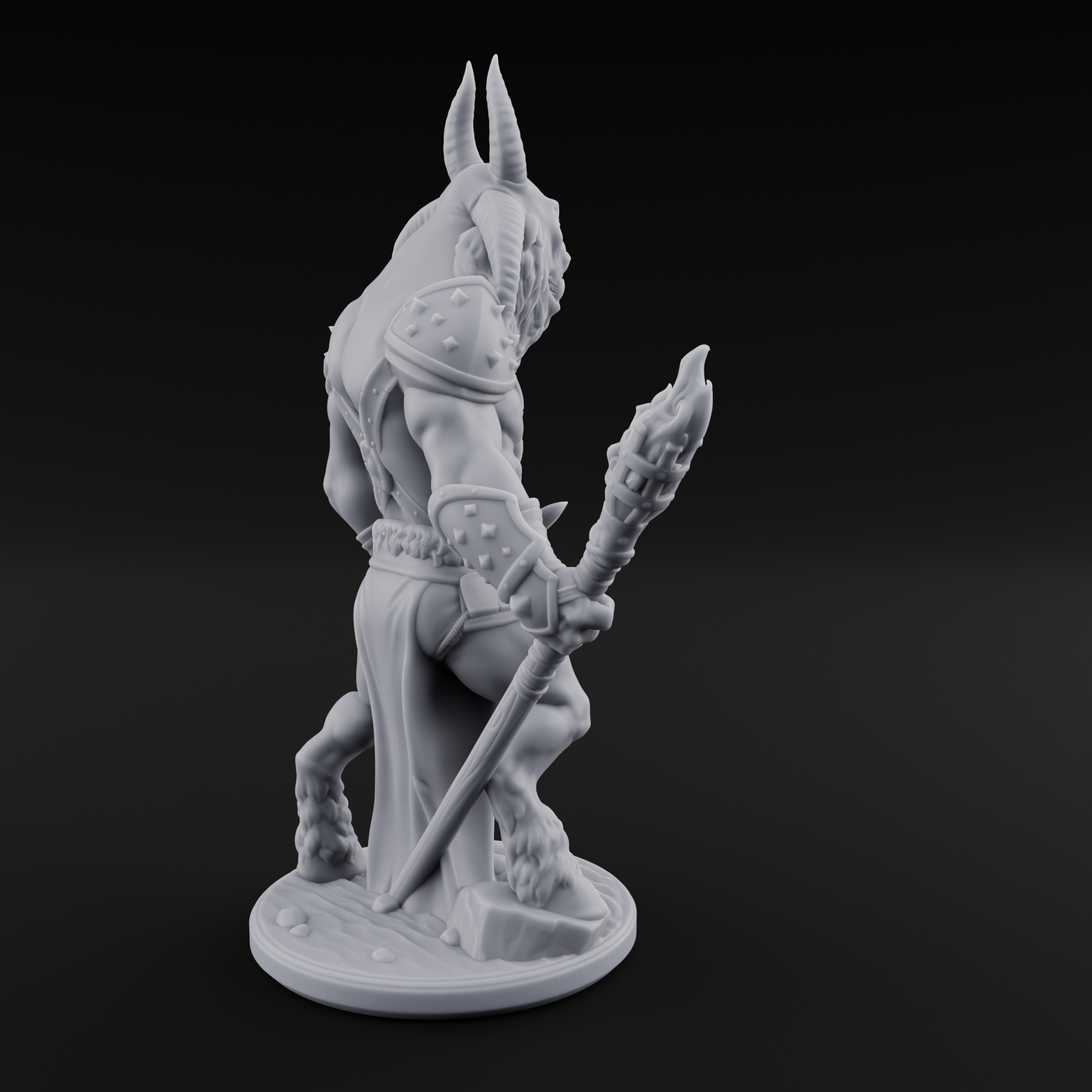 Standing Guard Beastfolk Warrior C Miniature for Dungeons and Dragons, Pathfinder or other TTRPGs