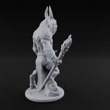 Standing Guard Beastfolk Warrior C Miniature for Dungeons and Dragons, Pathfinder or other TTRPGs