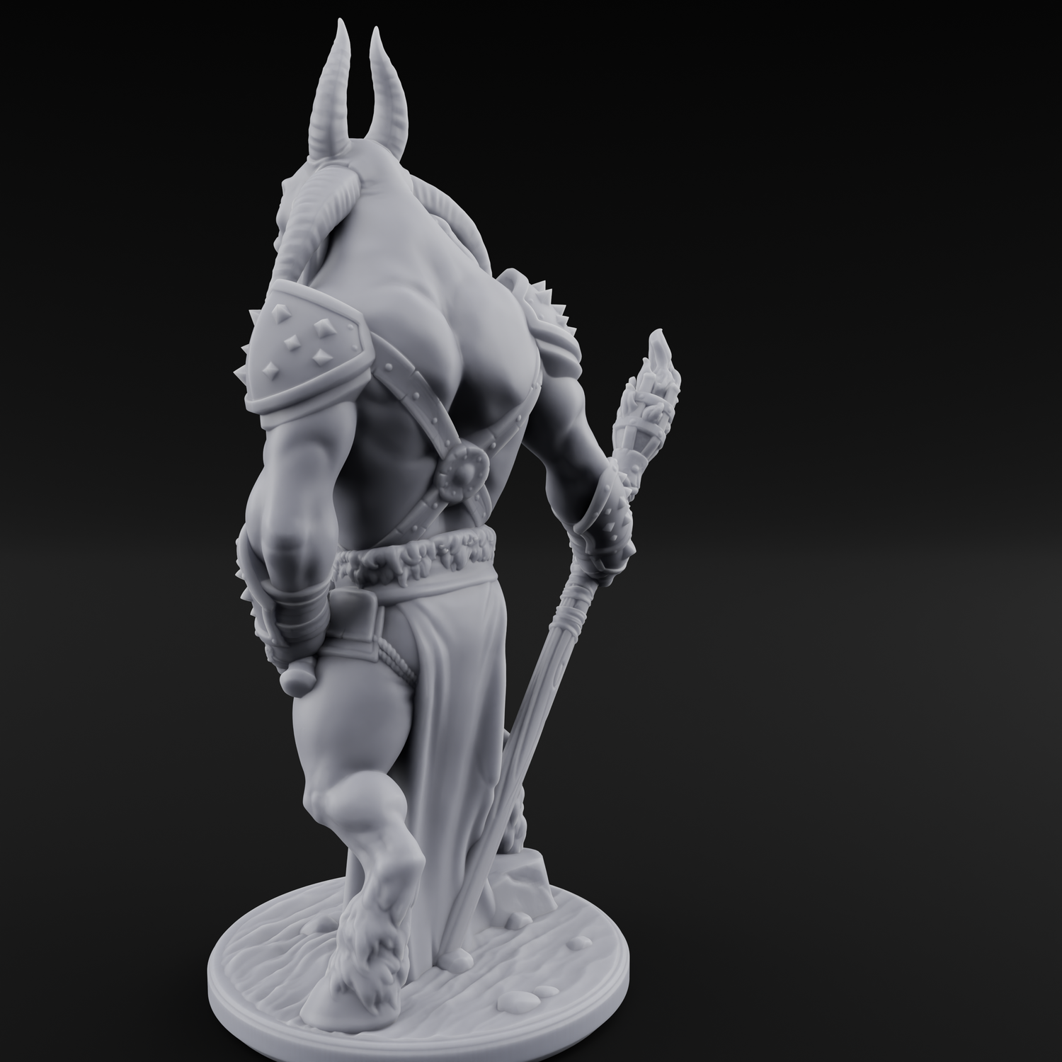 Standing Guard Beastfolk Warrior C Miniature for Dungeons and Dragons, Pathfinder or other TTRPGs