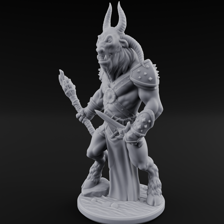 Standing Guard Beastfolk Warrior C Miniature for Dungeons and Dragons, Pathfinder or other TTRPGs