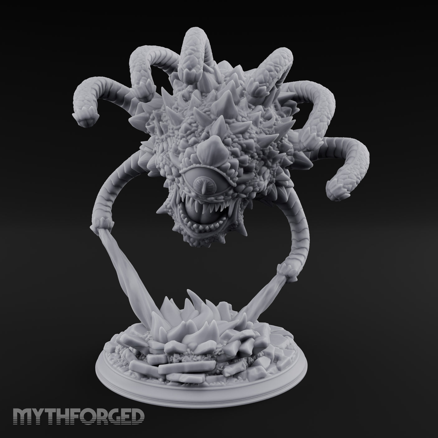 Crystal Bursting Beholder Tyrant Miniature for Dungeons and Dragons, Pathfinder or other TTRPGs
