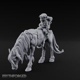 Bedroll-Packed Slumping Halfling Mounted Traveller Miniature for Dungeons and Dragons, Pathfinder or other TTRPGs