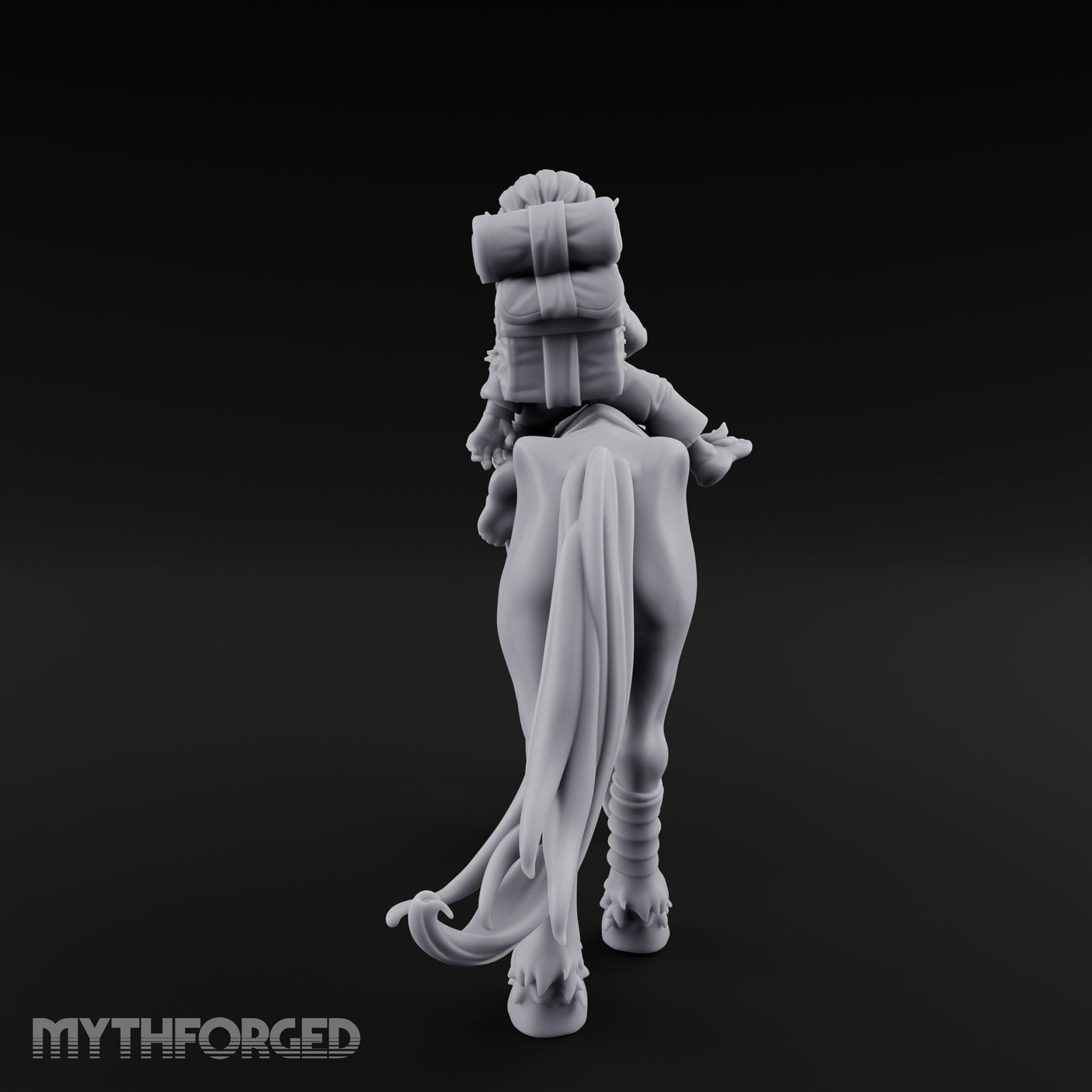 Bedroll-Packed Slumping Halfling Mounted Traveller Miniature for Dungeons and Dragons, Pathfinder or other TTRPGs