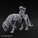 Bedroll-Packed Slumping Halfling Mounted Traveller Miniature for Dungeons and Dragons, Pathfinder or other TTRPGs