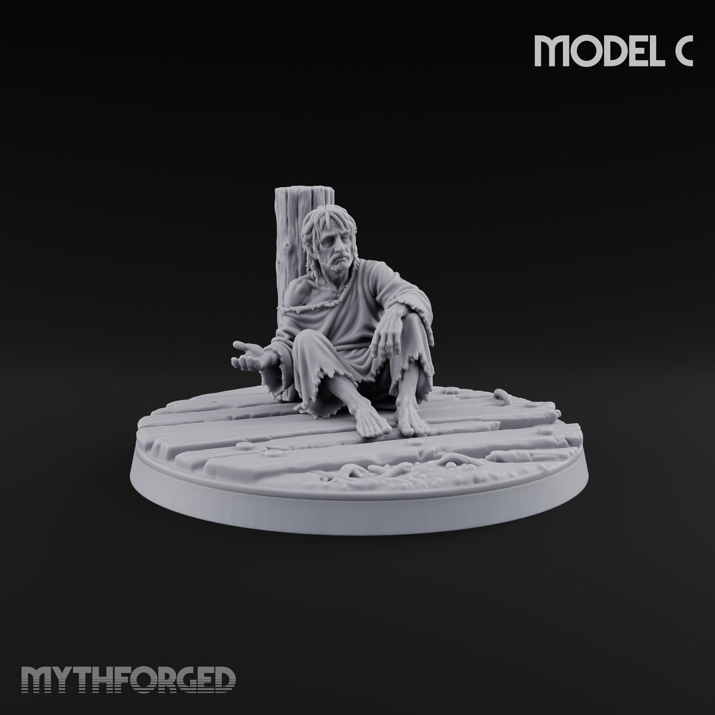 Making Ends Meet Human Slum Dwellers Miniature for Dungeons and Dragons, Pathfinder or other TTRPGs