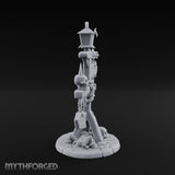 Bell-Hung Skull-Spiked Waymarker Signpost Miniature for Dungeons and Dragons, Pathfinder or other TTRPGs