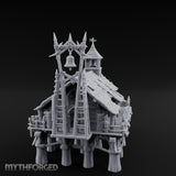 Bell-Towered Stilt-Raised Swamp Chapel Miniature for Dungeons and Dragons, Pathfinder or other TTRPGs
