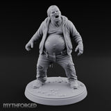 Belly Exposed Roaring Zombie Brute Miniature for Dungeons and Dragons, Pathfinder or other TTRPGs
