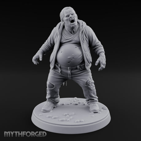 Belly Exposed Roaring Zombie Brute Miniature for Dungeons and Dragons, Pathfinder or other TTRPGs