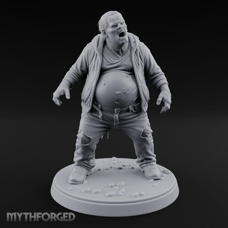 Belly Exposed Roaring Zombie Brute Miniature for Dungeons and Dragons, Pathfinder or other TTRPGs
