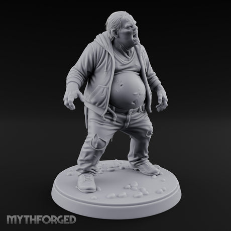 Belly Exposed Roaring Zombie Brute Miniature for Dungeons and Dragons, Pathfinder or other TTRPGs