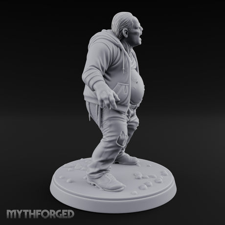 Belly Exposed Roaring Zombie Brute Miniature for Dungeons and Dragons, Pathfinder or other TTRPGs