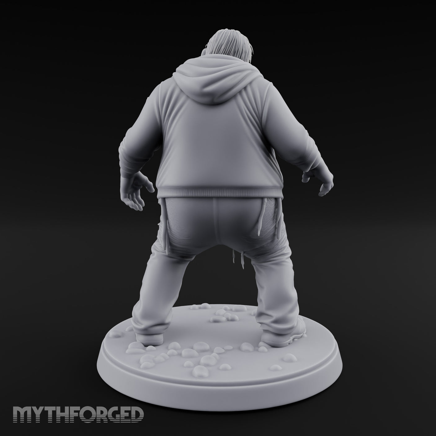 Belly Exposed Roaring Zombie Brute Miniature for Dungeons and Dragons, Pathfinder or other TTRPGs