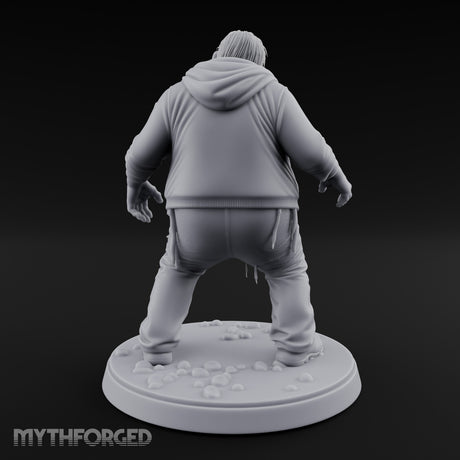 Belly Exposed Roaring Zombie Brute Miniature for Dungeons and Dragons, Pathfinder or other TTRPGs