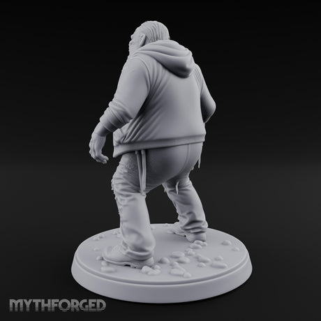 Belly Exposed Roaring Zombie Brute Miniature for Dungeons and Dragons, Pathfinder or other TTRPGs