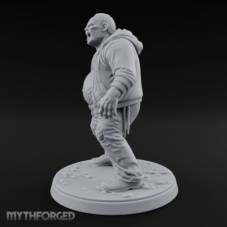 Belly Exposed Roaring Zombie Brute Miniature for Dungeons and Dragons, Pathfinder or other TTRPGs