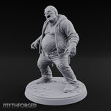 Belly Exposed Roaring Zombie Brute Miniature for Dungeons and Dragons, Pathfinder or other TTRPGs