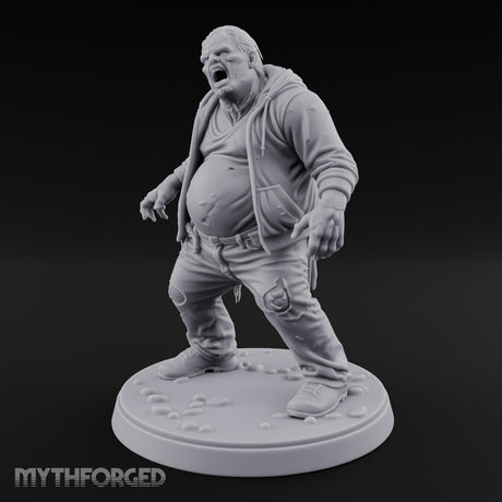 Belly Exposed Roaring Zombie Brute Miniature for Dungeons and Dragons, Pathfinder or other TTRPGs