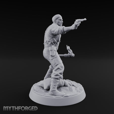 Torch and Pistol Human Adventurer