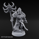 Skull Helmeted Black Monk Miniature for Dungeons and Dragons, Pathfinder or other TTRPGs