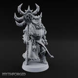 Skull Helmeted Black Monk Miniature for Dungeons and Dragons, Pathfinder or other TTRPGs